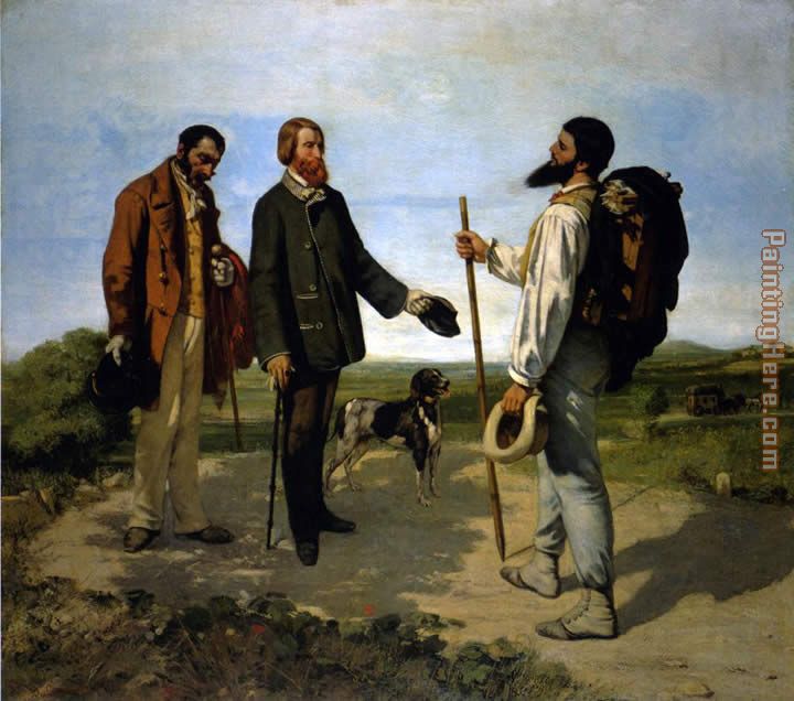 Bonjour_ Monsieur Courbet painting - Gustave Courbet Bonjour_ Monsieur Courbet art painting